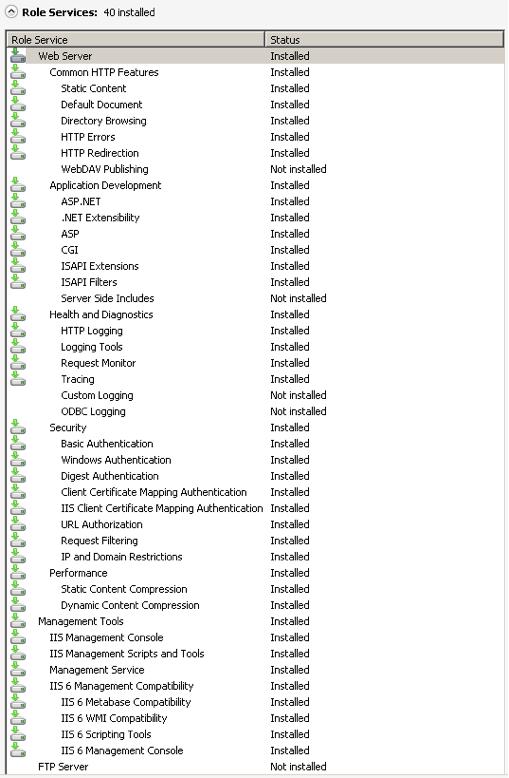 server roles required for ownCloud