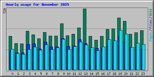 Hourly usage for November 2025